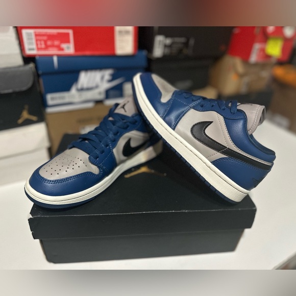 Jordan Blue and Gray Low-Top Sneakers - Picture 1 of 6